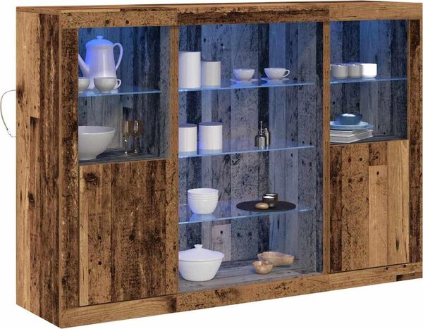 LED komoda Staré drevo 142,5 x 37 x 100 cm Kompozitné drevo