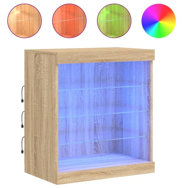 Komoda s LED svetlami dub sonoma 60,5x37x67 cm