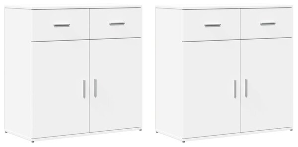 Komody 2 ks biele 79x38x80 cm kompozitné drevo