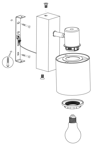 Eglo 99488 - Nástenné svietidlo BATALLAS 1xE27/10W/230V