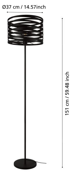 Eglo 99507 - Stojacia lampa CREMELLA 1xE27/40W/230V