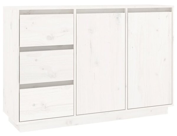 Komoda biela 111x34x75 cm borovicový masív