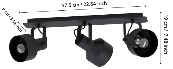Eglo 99519 - Bodové svietidlo CASIBARE 3xE27/28W/230V