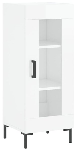 Komoda lesklá biela 34,5x34x90 cm spracované drevo