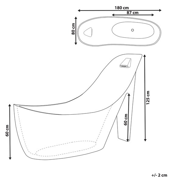 Voľne stojaca vaňa čierna s bielou sanitárny akrylát 180 x 80 cm v tvare topánky moderný štýl
