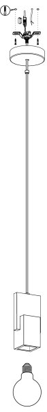 Eglo 99531 - Závesný luster na lankách LOBATIA 1xE27/40W/230V