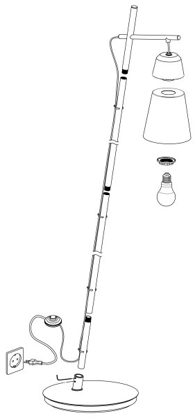 Eglo 99547 - Stojacia lampa CANTERRAS 1xE27/40W/230V