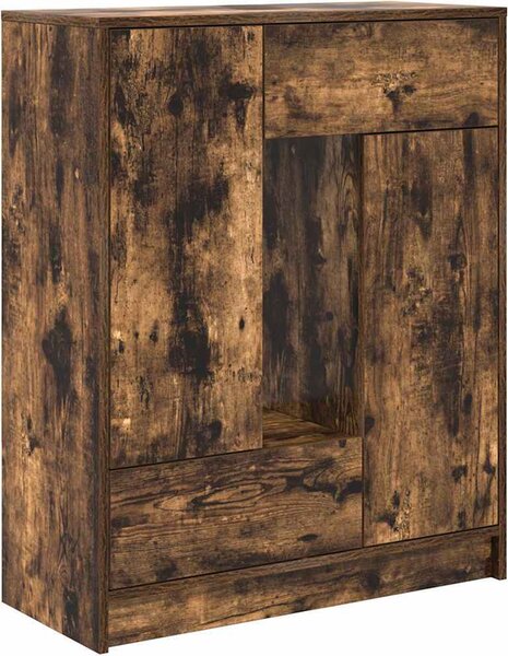Komoda so zásuvkami a dvierkami, tmavý dub 73x31x90 cm