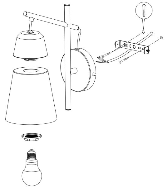 Eglo 99546 - Nástenné svietidlo CANTERRAS 1xE27/40W/230V