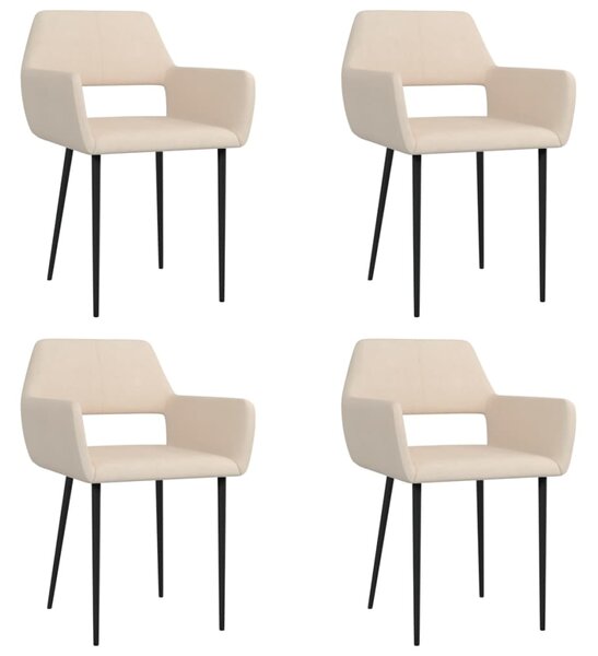 Jedálenské stoličky 4 ks, krémové, látka