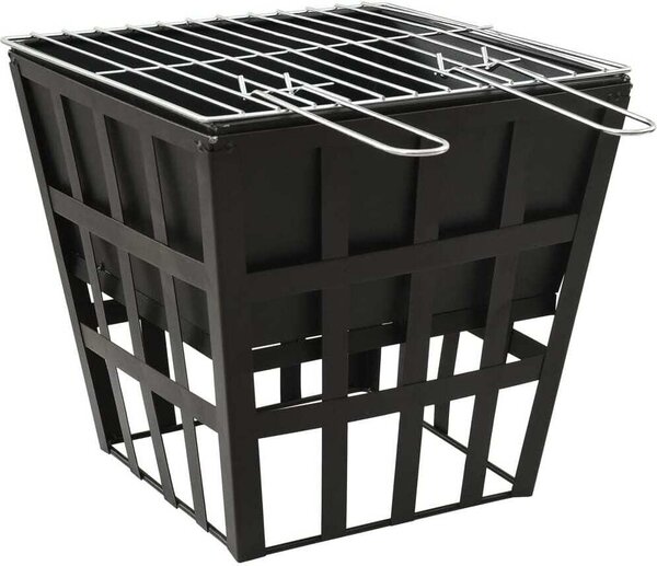 2 v 1 ohnisko a grilom 34x34x48 cm oceľ