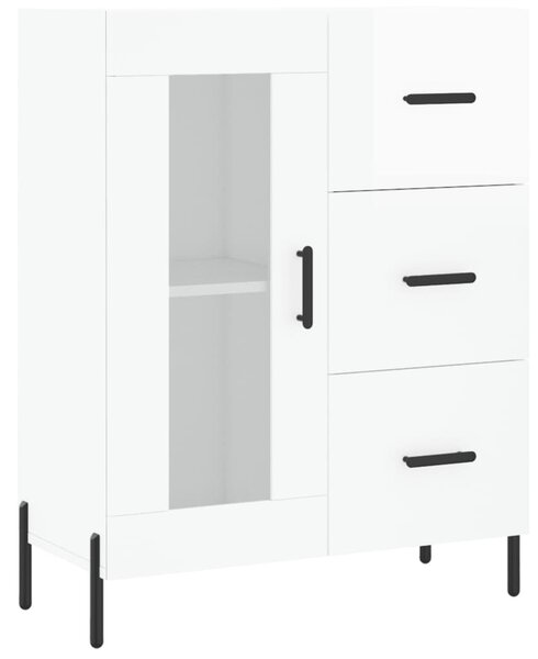 Komoda lesklá biela 69,5x34x90 cm spracované drevo