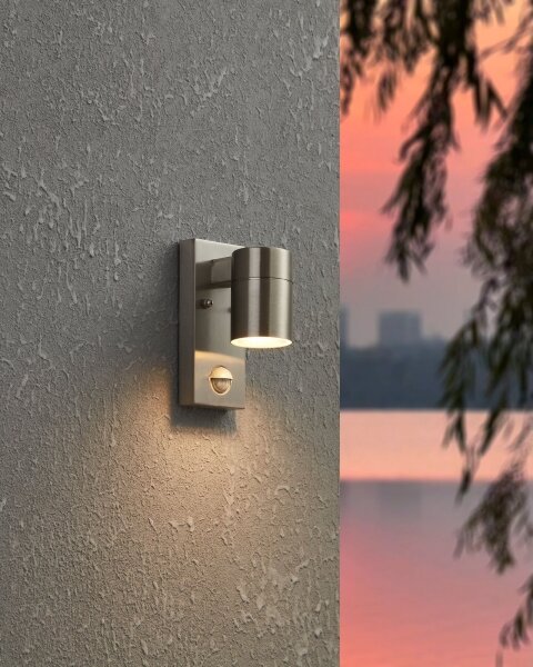 Eglo 99569 - LED Vonkajšie nástenné svietidlo so senzorom RIGA 1xGU10/3W/230V IP44