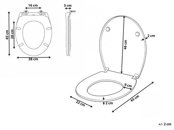 WC doska s pomalým sklápaním biela duroplast lesklý povrch 45 x 38 cm ľahko odnímateľná kúpeľňové doplnky tradičný štýl kúpeľňa toaleta