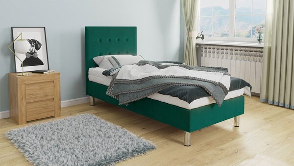 Kontinentálna jednolôžková posteľ 90x200 NECHLIN 1 - zelená