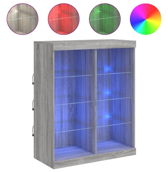 Komoda s LED svetlami sivý dub sonoma 81x37x100 cm