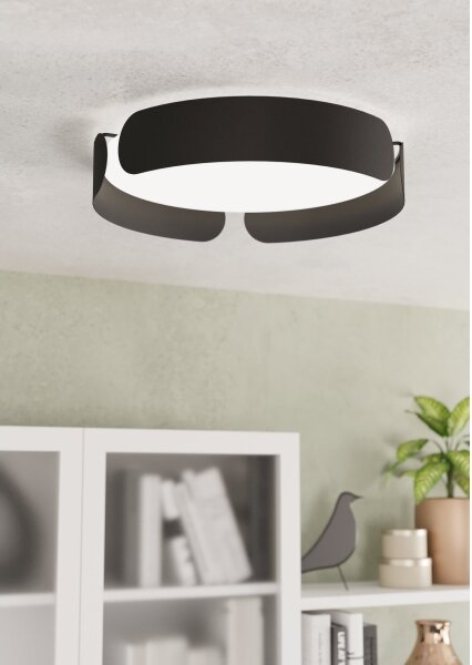Eglo 99621 - LED stropné svietidlo VALCASOTTO LED/20W/230V pr. 37 cm čierne