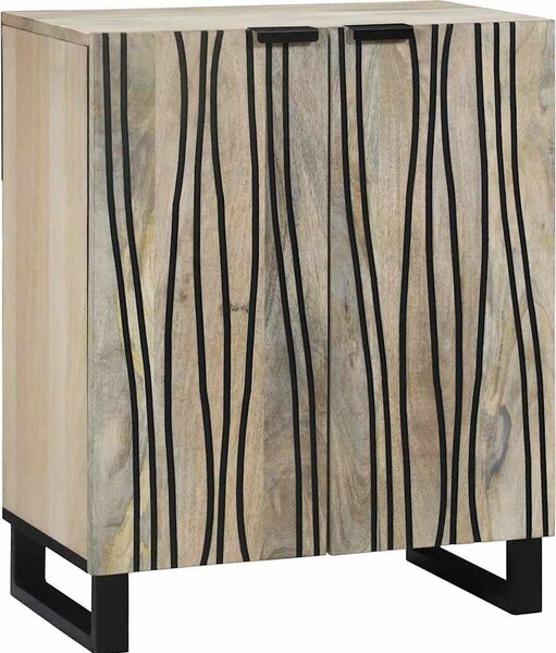Servírovacia skriňa Biela 60 x 33,5 x 75 cm Masívne mango drevo