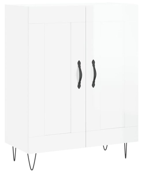 Komoda lesklá biela 69,5x34x90 cm spracované drevo