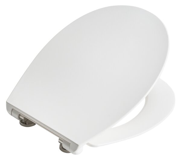 WC doska s pomalým sklápaním biela duroplast lesklý povrch 45 x 38 cm ľahko odnímateľná kúpeľňové doplnky tradičný štýl kúpeľňa toaleta