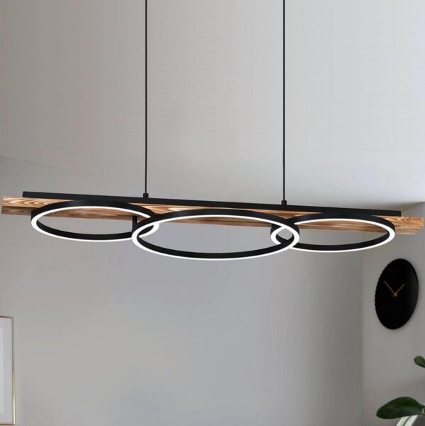 Eglo 99624-LED Stmievateľný luster BOYAL 2xLED/12,5W/230V+LED/15,5W hnedá/čierna