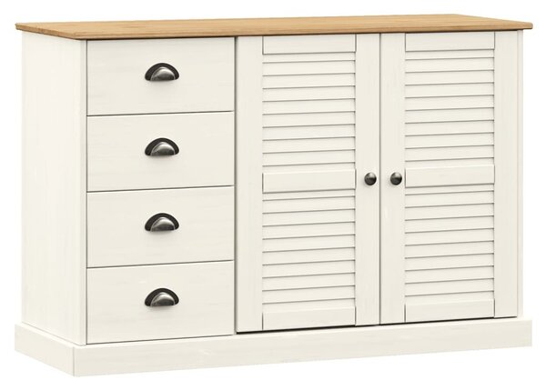 Komoda so zásuvkami VIGO 113x40x75 cm biela borovicový masív