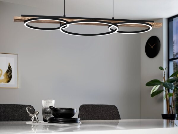 Eglo 99624-LED Stmievateľný luster BOYAL 2xLED/12,5W/230V+LED/15,5W hnedá/čierna