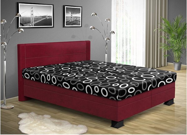 Čalúnená posteľ s úložným priestorom ALICE 200 x 170 cm farba čalúnenie: bordo 30, čalúnenie: Mega 14 černá