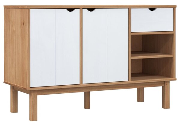 Komoda OTTA, hnedo biela 114x43x73,5 cm, borovicový masív
