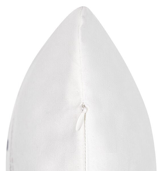 Sada 2 dekoratívnych vankúšov biela čierna zlatá bavlna polyester 45 x 45 cm štvorcový tvar zvierací vzor soby Vianoce glamour štýl