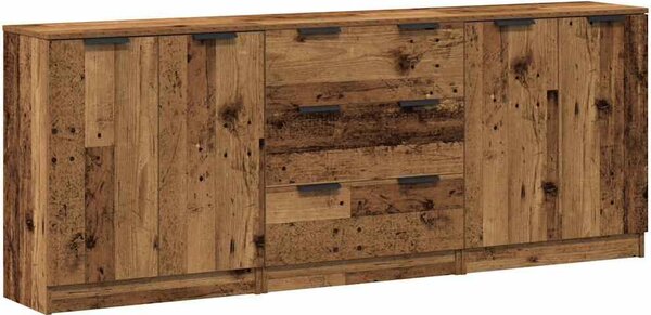 Príborníky 3 ks Old Wood 60x30x70 cm Engineered Wood