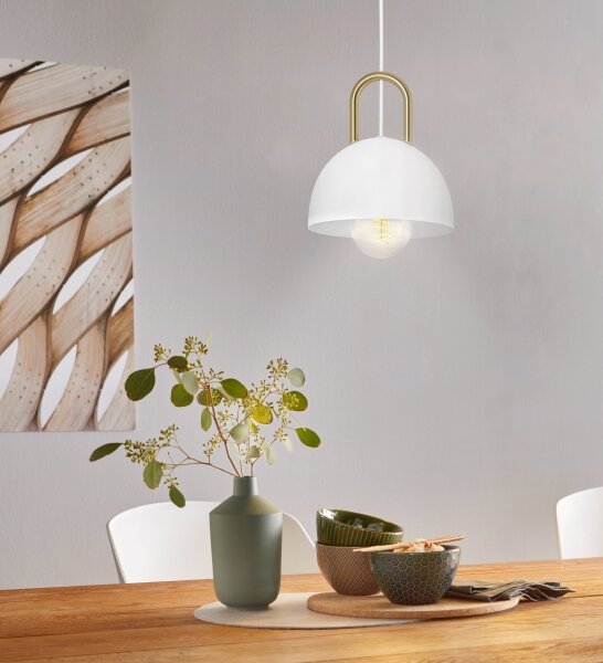 Eglo 99695 - Luster na lanku CALMANERA 1xE27/40W/230V biela