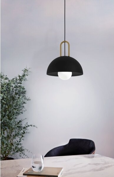 Eglo 99693 - Luster na lanku CALMANERA 1xE27/40W/230V čierna