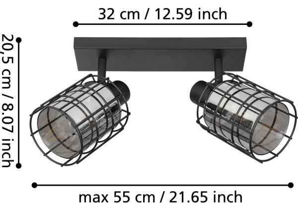Eglo 99712 - Bodové svietidlo CONSACA 2xE27/40W/230V