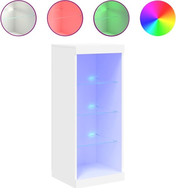 Komoda s LED svetlami biela 41x37x100 cm