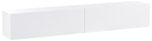 Závesná skrinka pod TV biela 180 cm tv stolík na stenu minimalistický dizajn obývacia izba