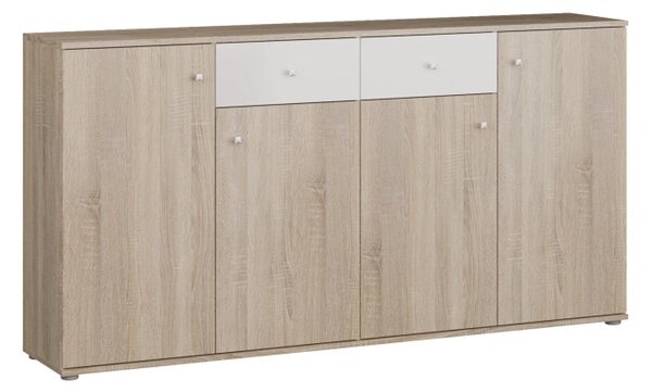 Komoda HAPSON 3D2S, dub sonoma/biela