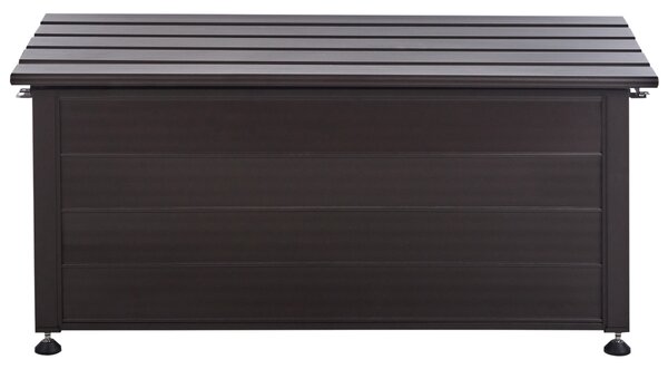 Záhradný úložný box s vekom tmavohnedý hliníkový 113 x 50 cm 190 L vonkajší úložný nábytok