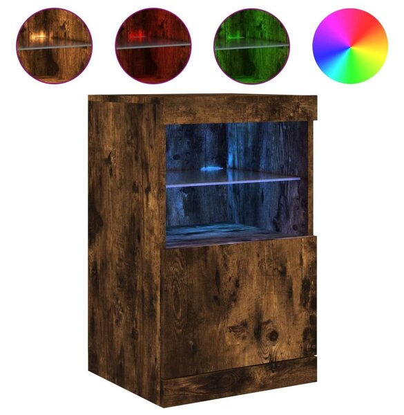 Komoda s LED svetlami dymový dub 41x37x67 cm