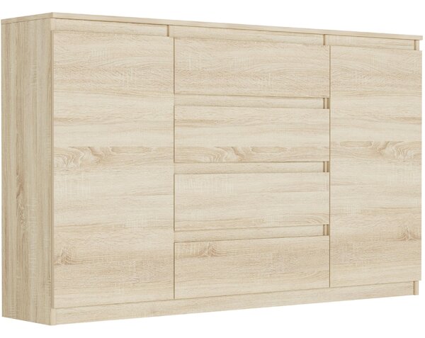 Komoda 160 cm so zásuvkami a dvierkami FRAMIRE R-160-S4 v odtieni sonoma