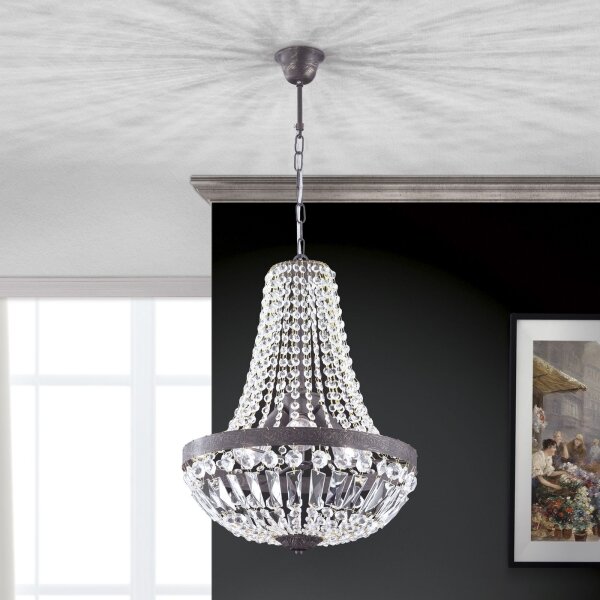 Orion HL 6-1497/3 - Krištáľový luster na reťazi ARILA 3xE27/60W/230V hnedá/patina