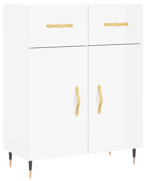 Komoda lesklá biela 69,5x34x90 cm spracované drevo