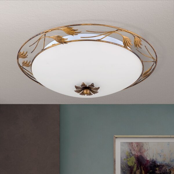 Orion DL 7-509/50 - Stropné svietidlo FLEUR 3xE27/60W/230V pr. 50 cm bronz