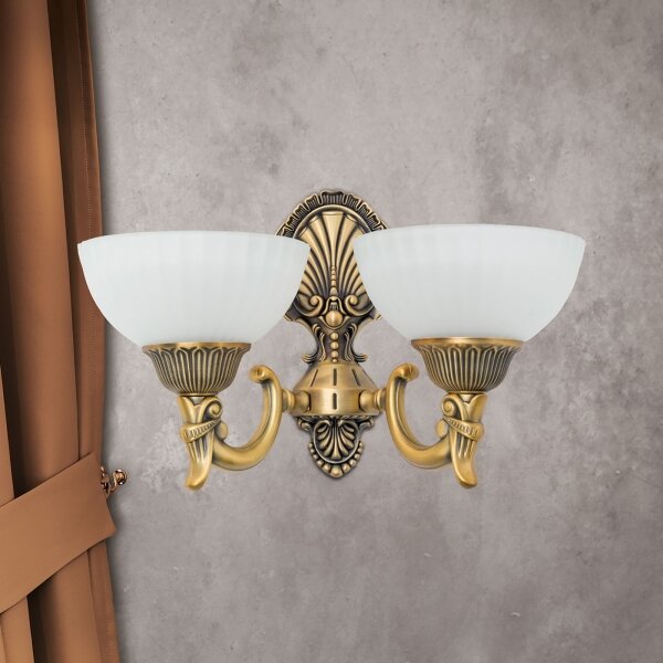 Orion WA 2-1201/2 - Nástenná lampa ROCCA 2xE27/60W/230V bronz/biela