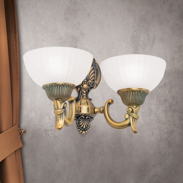 Orion WA 2-1201/2 - Nástenná lampa ROCCA 2xE27/60W/230V bronz/biela
