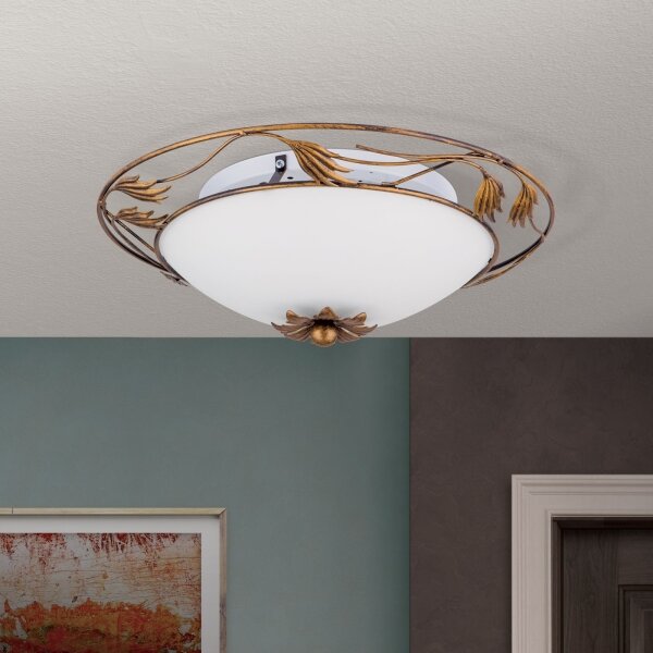 Orion DL 7-509/40 - Stropné svietidlo FLEUR 2xE27/60W/230V pr. 40 cm bronz