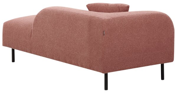 Leňoška ružová buklé čalúnenie 2-miestna ľavostranná s vankúšom retro minimalistický štýl