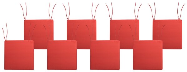 Sada 8 podsedákov na záhradné stoličky červená umelý ľan látka odolná voči UV žiareniu podušky na sedenie