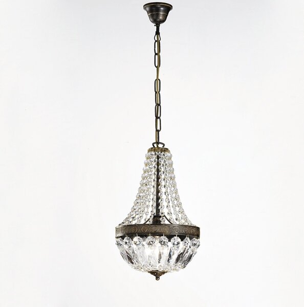 Orion HL 6-1551/1 - Krištáľový luster na reťazi ARILA 1xE27/60W/230V hnedá/patina