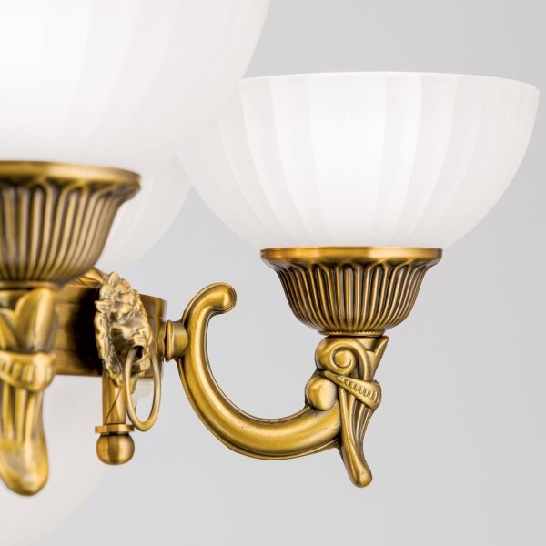 Orion LU 1689/6+3 - Luster na reťazi ROCCA 9xE27/60W/230V pr. 75 cm bronz/biela